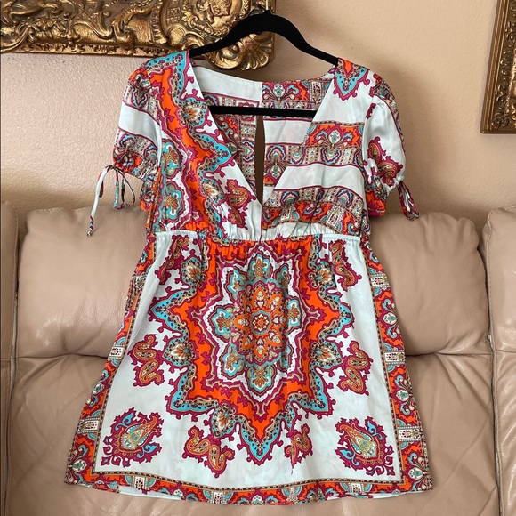 Alice & Trixie Tops - NWOT Alice & Trixie Multicolor Paisley Luxurious Silk Baby Doll Top Blouse L